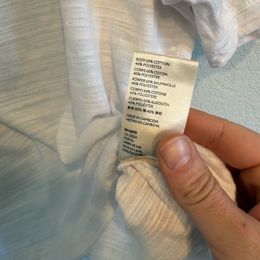 Anthropologie White Square Neck Small Textured Knit Minimalist Cottagecore Tee - Picture 6 of 10